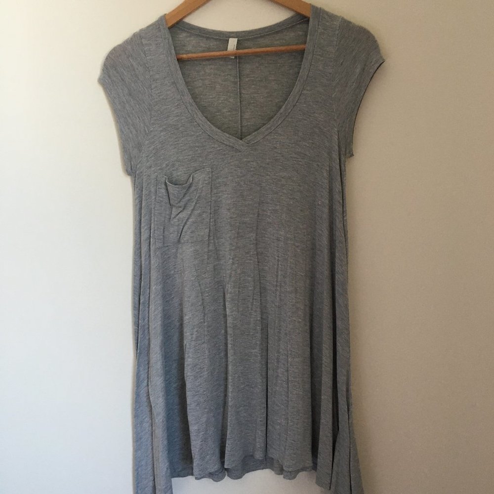 Soft Tunic V Neck Asymmetrical Dress Top